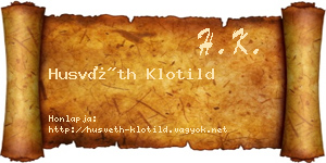Husvéth Klotild névjegykártya